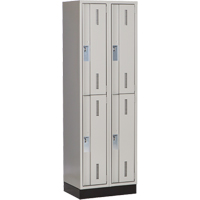 Casiers robustes Concorde, 2 niveaux, Bloc de 2, 24" x 18" x 76", Acier, Gris, Soud&eacute; (assembl&eacute;) Cam Industrial