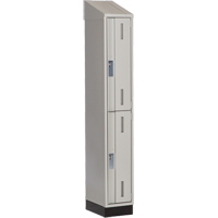 Concorde Heavy-Duty Lockers, 2 -tier, 12" x 18" x 82", Steel, Grey, Welded (Assembled) Cam Industrial
