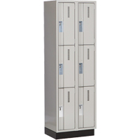 Casiers robustes Concorde, 3 niveaux, Bloc de 2, 24" x 18" x 76", Acier, Gris, Soud&eacute; (assembl&eacute;) Cam Industrial