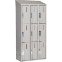Concorde Heavy-Duty Lockers, 3 -tier, Bank of 3, 36" x 18" x 78", Steel, Grey, Welded (Assembled) Cam Industrial