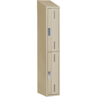 Casiers robustes Concorde, 2 niveaux, 12" x 18" x 78", Acier, Beige, Soud&eacute; (assembl&eacute;) Cam Industrial
