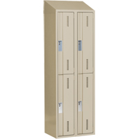 Concorde Heavy-Duty Lockers, 2 -tier, Bank of 2, 24" x 18" x 78", Steel, Beige, Welded (Assembled) Cam Industrial