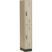 Casiers robustes Concorde, 2 niveaux, 12" x 18" x 76", Acier, Beige, Soud&eacute; (assembl&eacute;) Cam Industrial