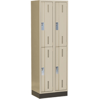 Casiers robustes Concorde, 2 niveaux, Bloc de 2, 24" x 18" x 76", Acier, Beige, Soud&eacute; (assembl&eacute;) Cam Industrial