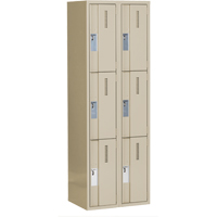Casiers robustes Concorde, 3 niveaux, Bloc de 2, 24" x 18" x 72", Acier, Beige, Soud&eacute; (assembl&eacute;) Cam Industrial