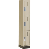 Casiers robustes Concorde, 3 niveaux, 12" x 18" x 76", Acier, Beige, Soud&eacute; (assembl&eacute;) Cam Industrial