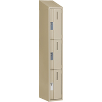 Concorde Heavy-Duty Lockers, 3 -tier, 12" x 18" x 78", Steel, Beige, Welded (Assembled) Cam Industrial