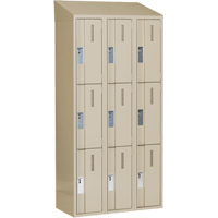 Concorde Heavy-Duty Lockers, 3 -tier, Bank of 3, 36" x 18" x 78", Steel, Beige, Welded (Assembled) Cam Industrial