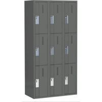 Casiers robustes Concorde, 3 niveaux, Bloc de 3, 36" x 18" x 72", Acier, Charbon, Soud&eacute; (assembl&eacute;) Cam Industrial