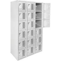 Clean Line Lockerettes, 6 -tier, Bank of 3, 18" x 72" x 12", Steel Cam Industrial