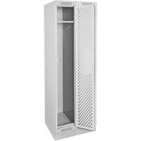 Clean Line Lockers, Bank of 2, 24" x 15" x 76", Steel, Grey, Rivet (Assembled), Perforated Cam Industrial