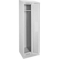 Clean Line Lockers, Bank of 2, 24" x 18" x 82", Steel, Grey, Rivet (Assembled), Perforated Cam Industrial