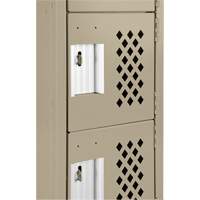 Assembled Lockerettes Clean Line Perforated Economy Lockers, 6 -tier, 18" x 72" x 12", Steel Cam Industrial