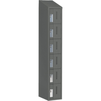 Concorde Heavy-Duty Lockers, 6 -tier, 12" x 18" x 78", Steel, Charcoal, Welded (Assembled) Cam Industrial