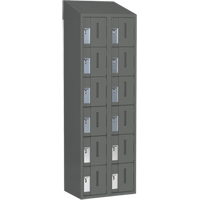 Concorde Heavy-Duty Lockers, 6 -tier, Bank of 2, 24" x 18" x 78", Steel, Charcoal, Welded (Assembled) Cam Industrial