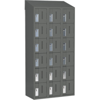Concorde Heavy-Duty Lockers, 6 -tier, Bank of 3, 36" x 18" x 78", Steel, Charcoal, Welded (Assembled) Cam Industrial