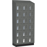 Concorde Heavy-Duty Lockers, 6 -tier, Bank of 3, 36" x 18" x 82", Steel, Charcoal, Welded (Assembled) Cam Industrial