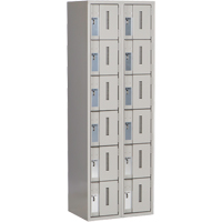 Concorde Heavy-Duty Lockers, 6 -tier, Bank of 2, 24" x 18" x 72", Steel, Grey, Welded (Assembled) Cam Industrial