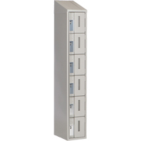 Concorde Heavy-Duty Lockers, 6 -tier, 12" x 18" x 78", Steel, Grey, Welded (Assembled) Cam Industrial