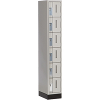 Concorde Heavy-Duty Lockers, 6 -tier, 12" x 18" x 76", Steel, Grey, Welded (Assembled) Cam Industrial