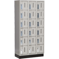 Concorde Heavy-Duty Lockers, 6 -tier, Bank of 3, 36" x 18" x 76", Steel, Grey, Welded (Assembled) Cam Industrial