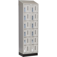 Concorde Heavy-Duty Lockers, 6 -tier, Bank of 2, 24" x 18" x 82", Steel, Grey, Welded (Assembled) Cam Industrial