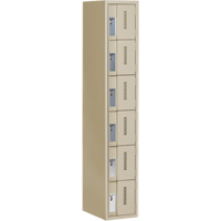 Concorde Heavy-Duty Lockers, 6 -tier, 12" x 18" x 72", Steel, Beige, Welded (Assembled) Cam Industrial