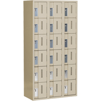 Concorde Heavy-Duty Lockers, 6 -tier, Bank of 3, 36" x 18" x 72", Steel, Beige, Welded (Assembled) Cam Industrial