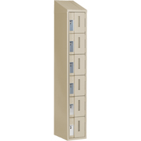 Concorde Heavy-Duty Lockers, 6 -tier, 12" x 18" x 78", Steel, Beige, Welded (Assembled) Cam Industrial