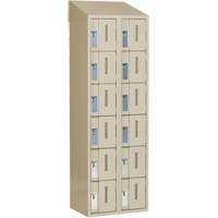Concorde Heavy-Duty Lockers, 6 -tier, Bank of 2, 24" x 18" x 78", Steel, Beige, Welded (Assembled) Cam Industrial