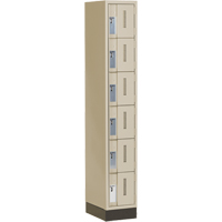 Concorde Heavy-Duty Lockers, 6 -tier, 12" x 18" x 76", Steel, Beige, Welded (Assembled) Cam Industrial