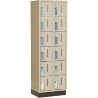 Concorde Heavy-Duty Lockers, 6 -tier, Bank of 2, 24" x 18" x 76", Steel, Beige, Welded (Assembled) Cam Industrial