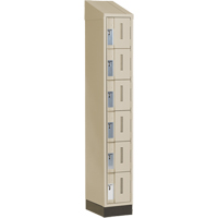 Concorde Heavy-Duty Lockers, 6 -tier, 12" x 18" x 82", Steel, Beige, Welded (Assembled) Cam Industrial