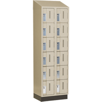 Concorde Heavy-Duty Lockers, 6 -tier, Bank of 2, 24" x 18" x 82", Steel, Beige, Welded (Assembled) Cam Industrial