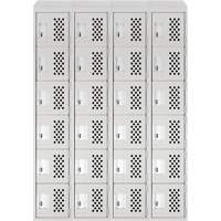 Assembled Clean Line Perforated Economy Lockers, 6 -tier, Bank of 4, 18" x 72" x 12", Steel Cam Industrial