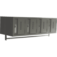 Wall Hung Lockers - Heavy Duty, Bank of 4, 18" x 12" x 12", Steel Cam Industrial