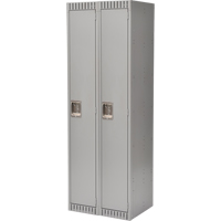 Lockers, Bank of 2, 24" x 18" x 72", Steel, Grey, Knocked Down Cam Industrial
