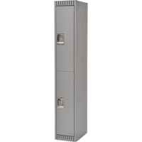 Lockers, 2 -tier, 12" x 18" x 72", Steel, Grey, Knocked Down Cam Industrial