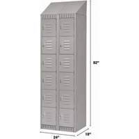 Lockers, 6 -tier, Bank of 2, 24" x 18" x 82", Steel, Grey, Knocked Down Cam Industrial
