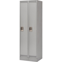 Lockers, Bank of 2, 24" x 18" x 76", Steel, Grey, Knocked Down Cam Industrial