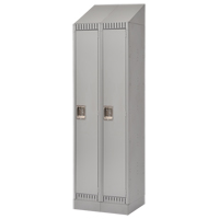 Lockers, Bank of 2, 24" x 18" x 86", Steel, Grey, Knocked Down Cam Industrial