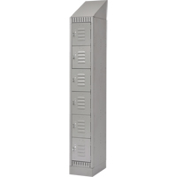 Lockers, 6 -tier, 12" x 18" x 86", Steel, Grey, Knocked Down Cam Industrial