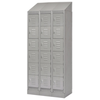 Lockers, 6 -tier, Bank of 3, 36" x 18" x 86", Steel, Grey, Knocked Down Cam Industrial