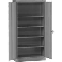 Armoire de rangement standard, Acier, 4 Tablettes, 72" h x 36" la x 18" P, Gris Cam Industrial
