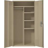Combination Storage Cabinet, Steel, 6 Shelves, 72" H x 36" W x 18" D, Beige Cam Industrial