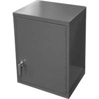 Wall-Mounted Cabinet, 27" H x 13-11/16" W x 18" D, 2 Shelves, Steel, Grey Cam Industrial
