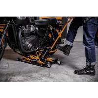 ATV and Motorcycle Jack, 0.75 Ton(s) Capacity, 4-2/3" Lowered, 14-1/2" Raised, Manual Hydraulic Cam Industrial