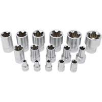 Jeu de douilles TORX EPR &agrave; 5 pans, 16 Morceaux, Prise de 1/4"/3/8"/1/2" Cam Industrial