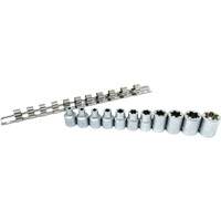 Jeu de douilles Flat-Cut E-"Star", 11 Morceaux, Prise de 3/8" Cam Industrial