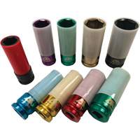 Jeu de douilles &agrave; chocs principales &agrave; paroi mince, 9 Morceaux, Prise de 1/2" Cam Industrial